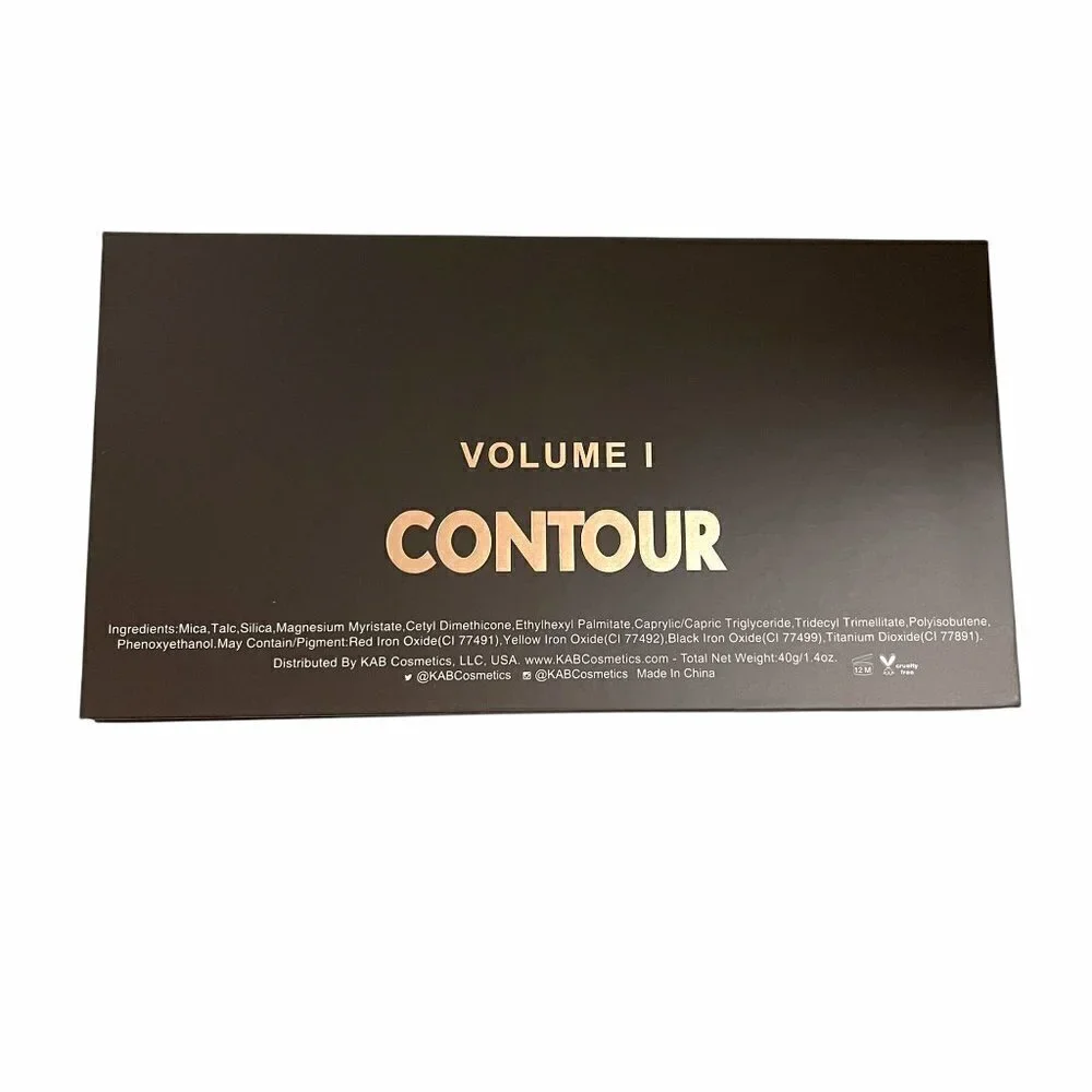 KAB Cosmetics BNIB 8 Shade Matte Contour Palette Volume I Cruelty Free